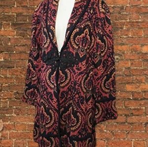 Soft Surroundings wool tapestry cardigan sweater jacket